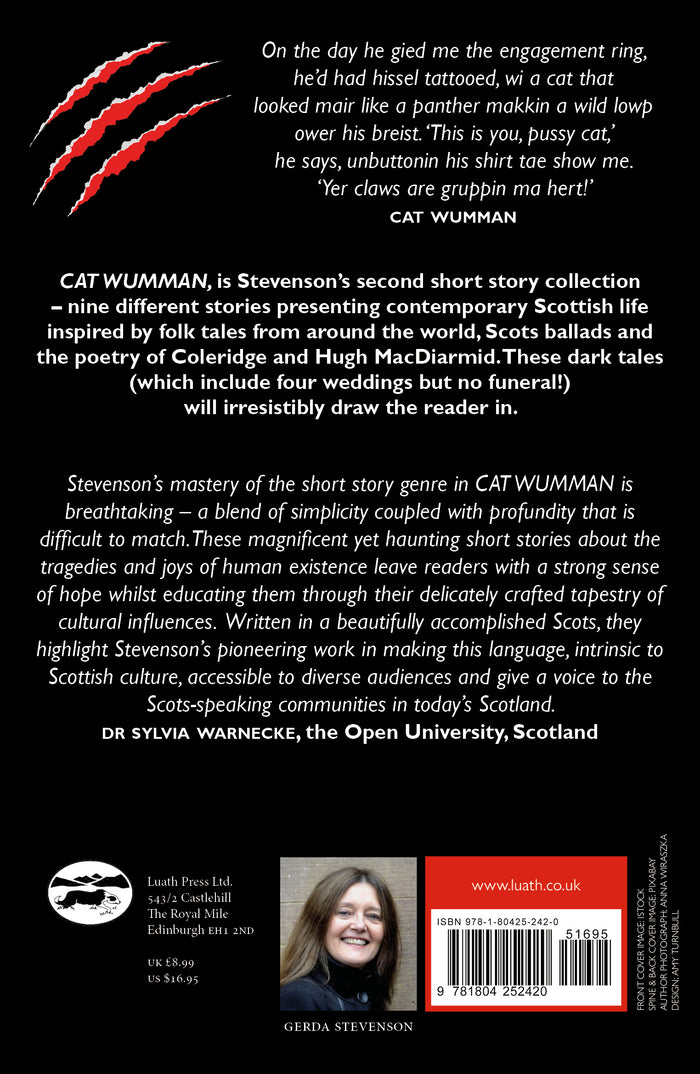 The back cover of cat wumman by gerda stevenson