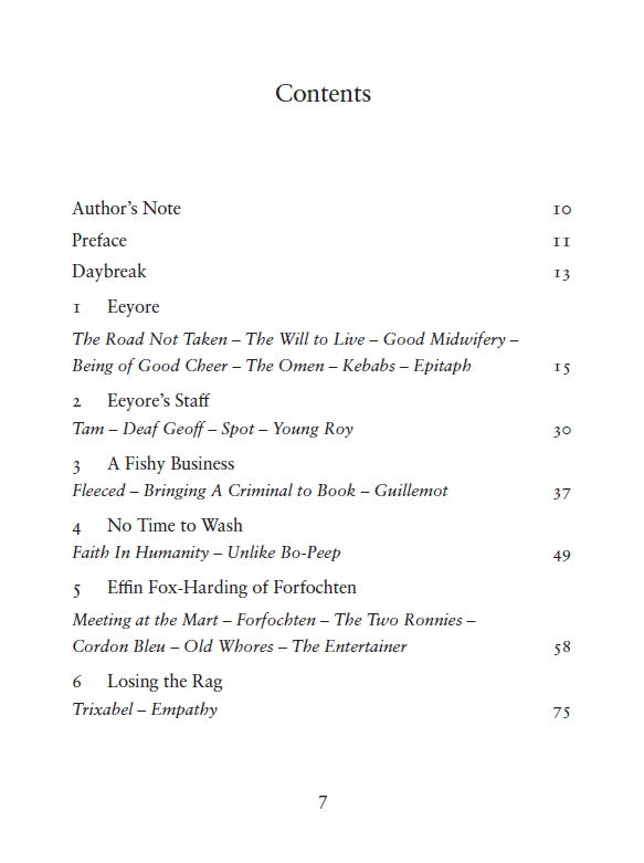 contents page from skirly crag by helen percy