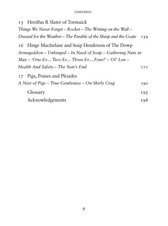 contents page from skirly crag by helen percy
