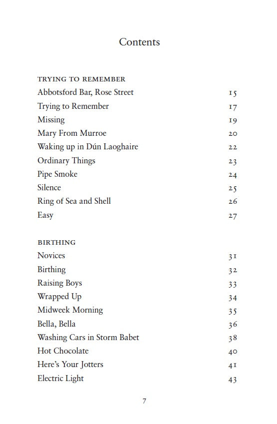 Contents page from Love goes north by julie mcneill