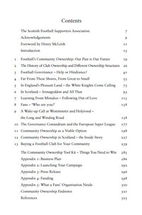 Contents page from Our Game, Our Clubs by Paul Goodwin