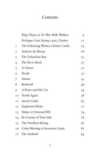 contents page from to war with wallace by barbara henderson
