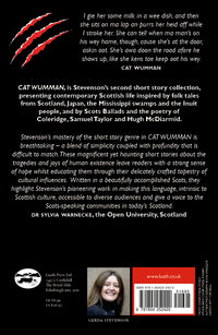 Back cover of "Cat Wumman" detailing the story collection's themes.