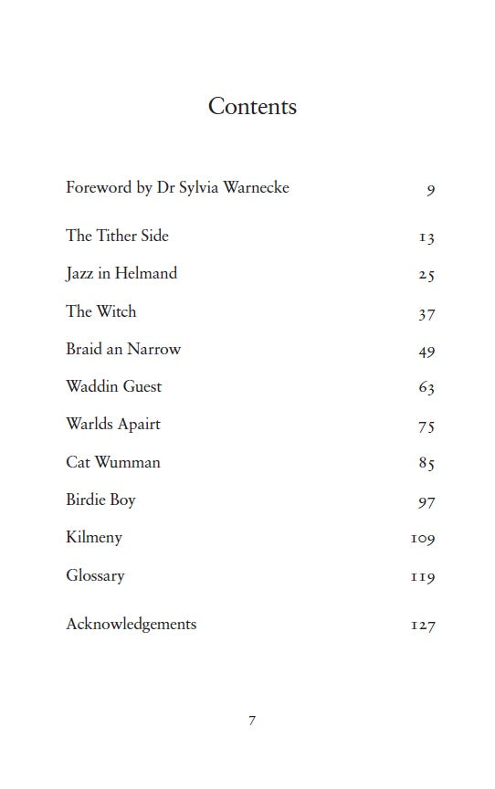 contents page from cat wumman by gerda stevenson