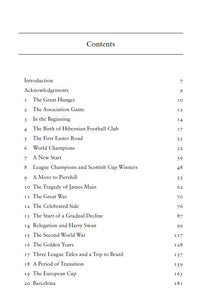 Contents page from hibs 150 by tom Wright