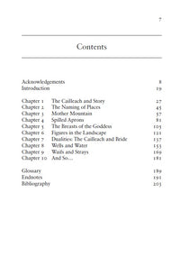 contents page from scotlands sacred goddess