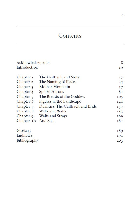 contents page from scotlands sacred goddess
