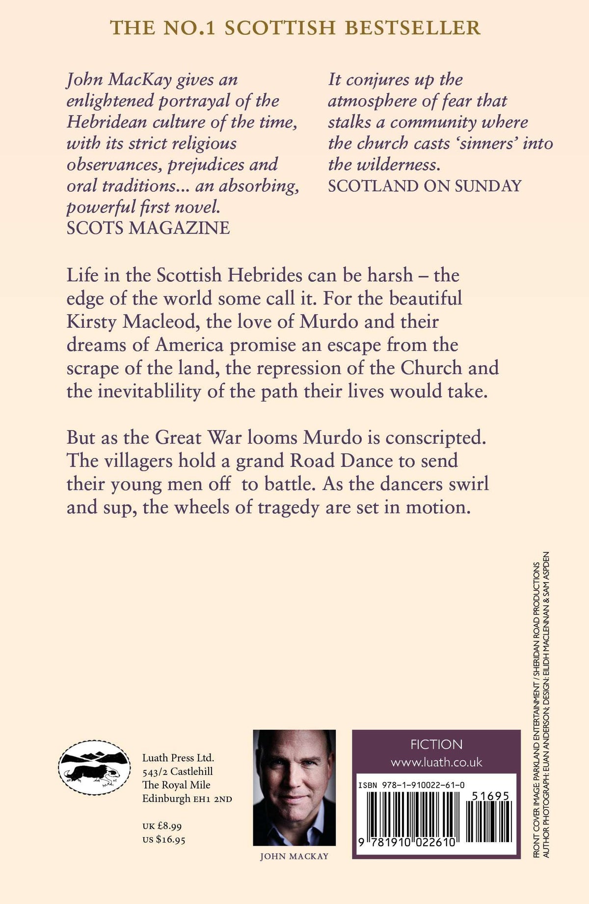 Back cover of "The Road Dance," featuring a summary and a quote from Scotland on Sunday.