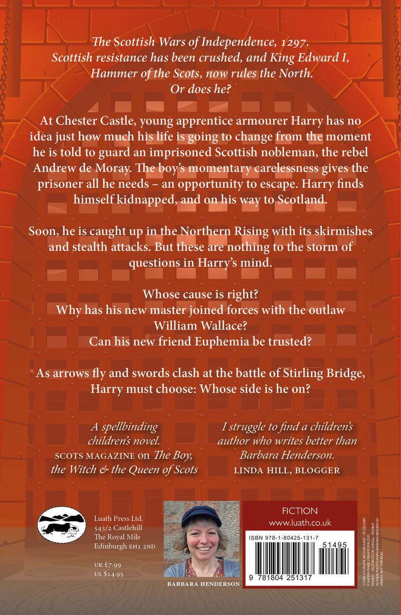 the back cover of to war with wallace by barbara henderson. childrens historical fiction book