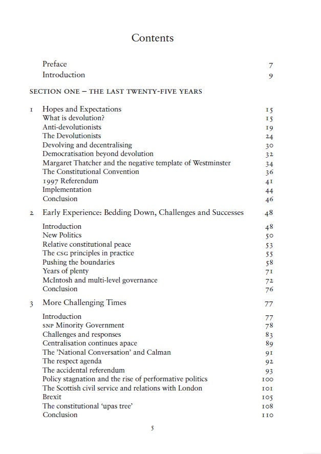 contents page from unfinished business by henry mcleish and james mitchell